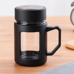 Premium Black Insulated Glass Mug