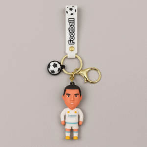 Ronaldo-Inspired Football Keychain with Strap & Charm